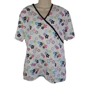 SB scrubs women's mock wrap flower size medium